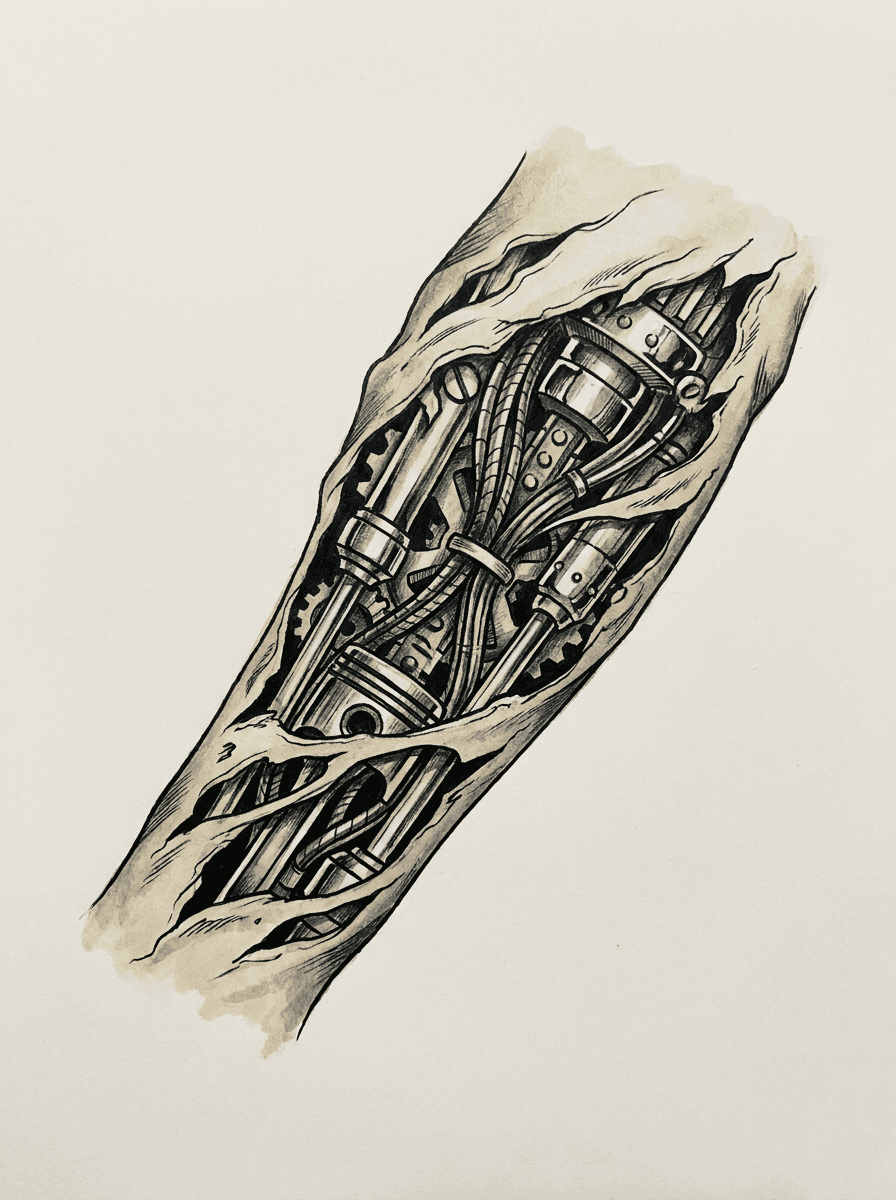 Biomechanical tattoo design example