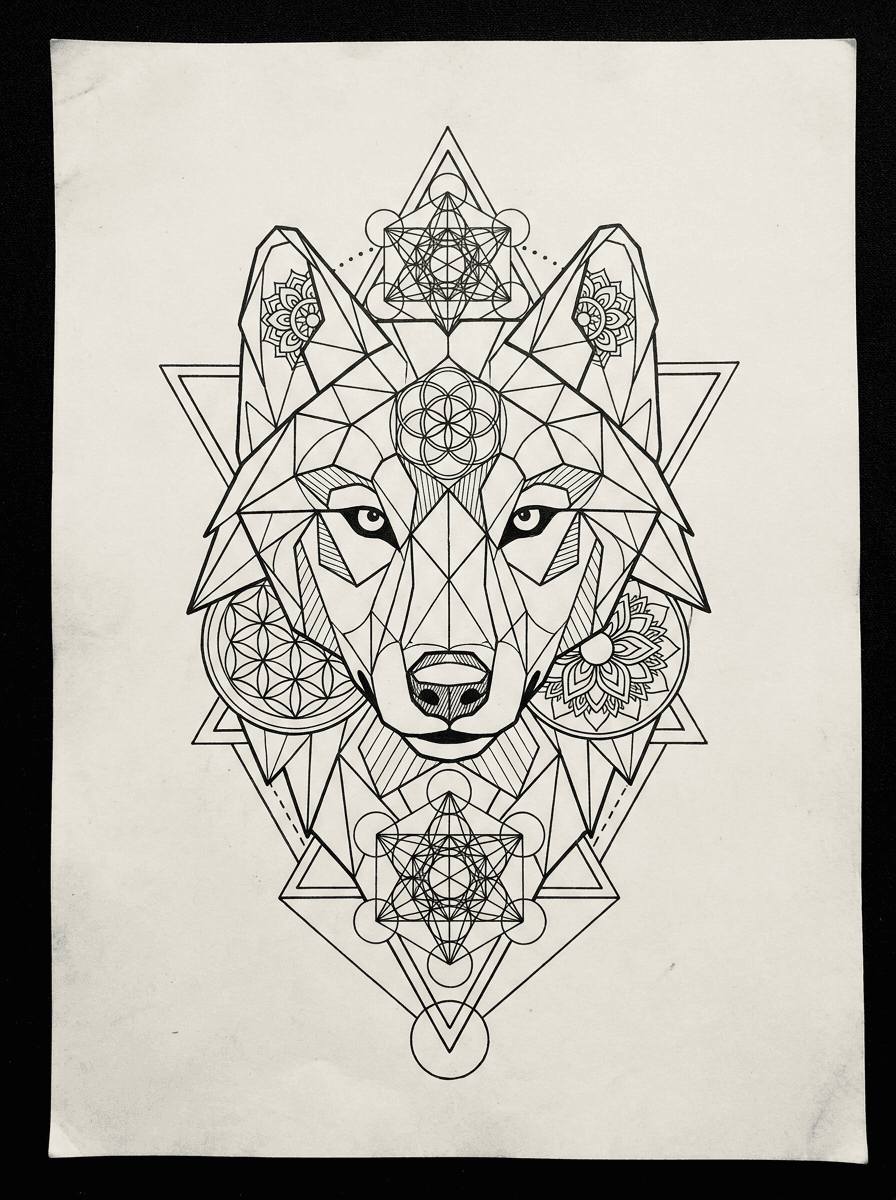 Geometric tattoo design generated with InkOnce