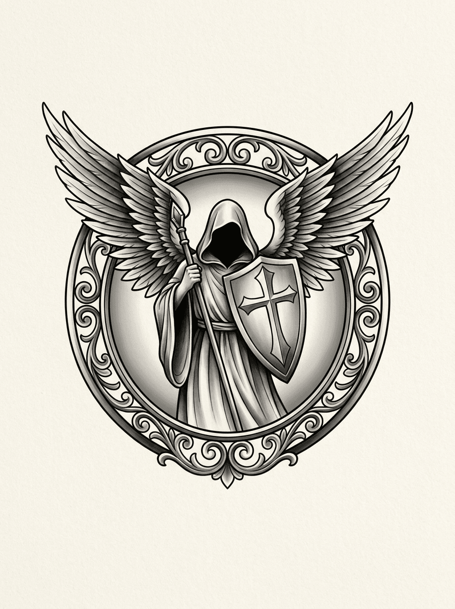 Angel tattoo design
