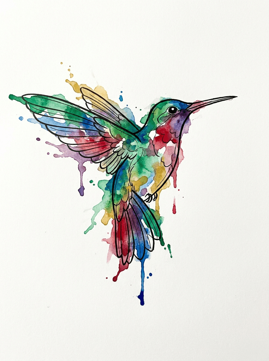 Hummingbird tattoo design