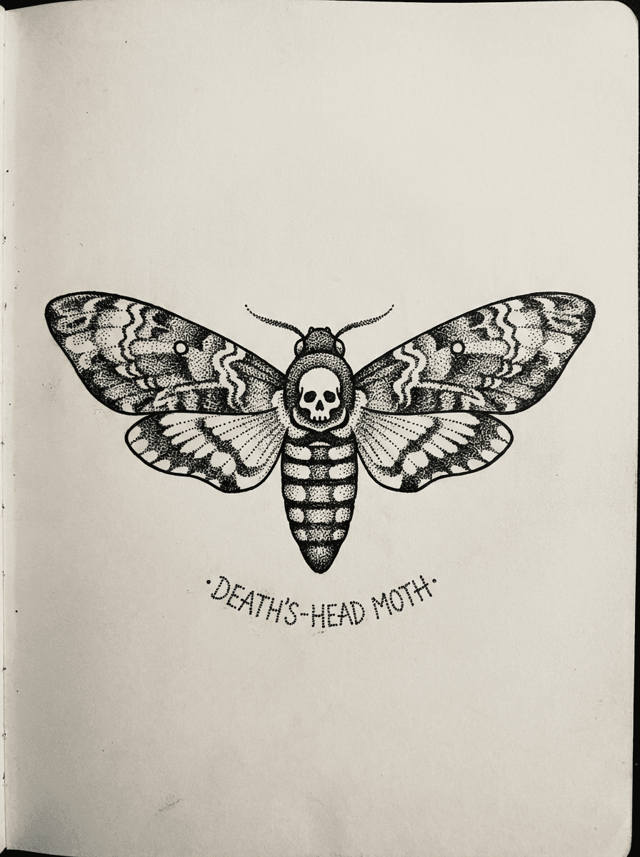 Moth tattoo design