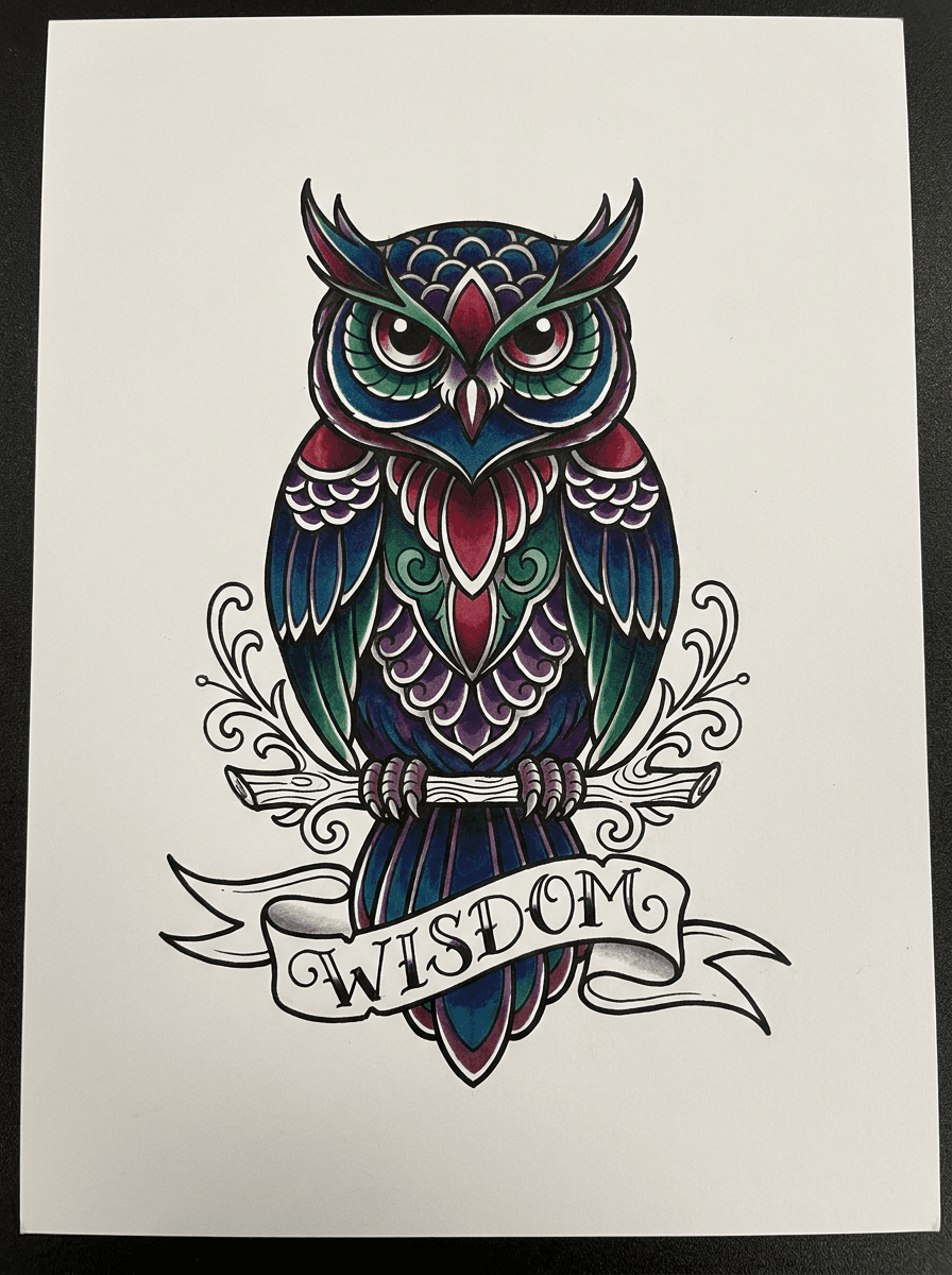 Owl tattoo design