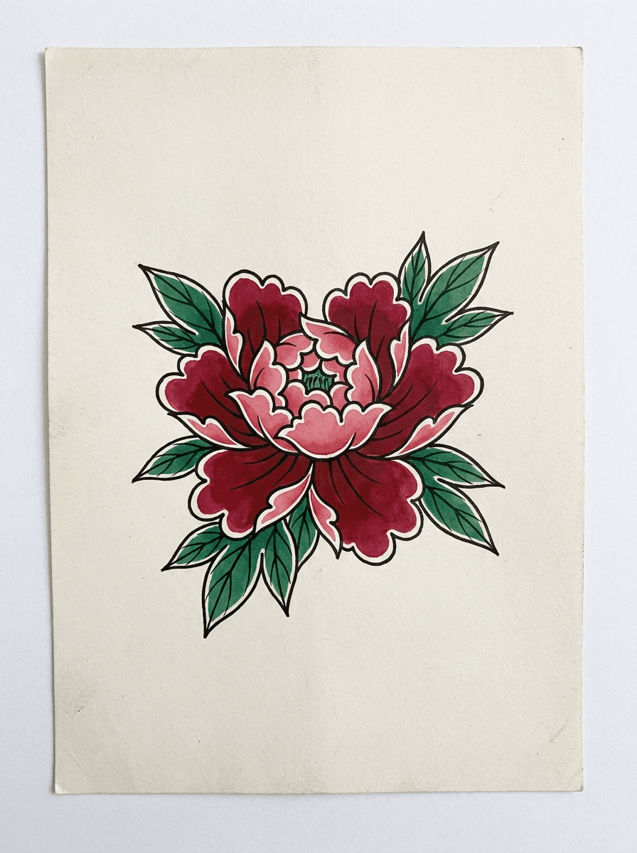 Peony tattoo design