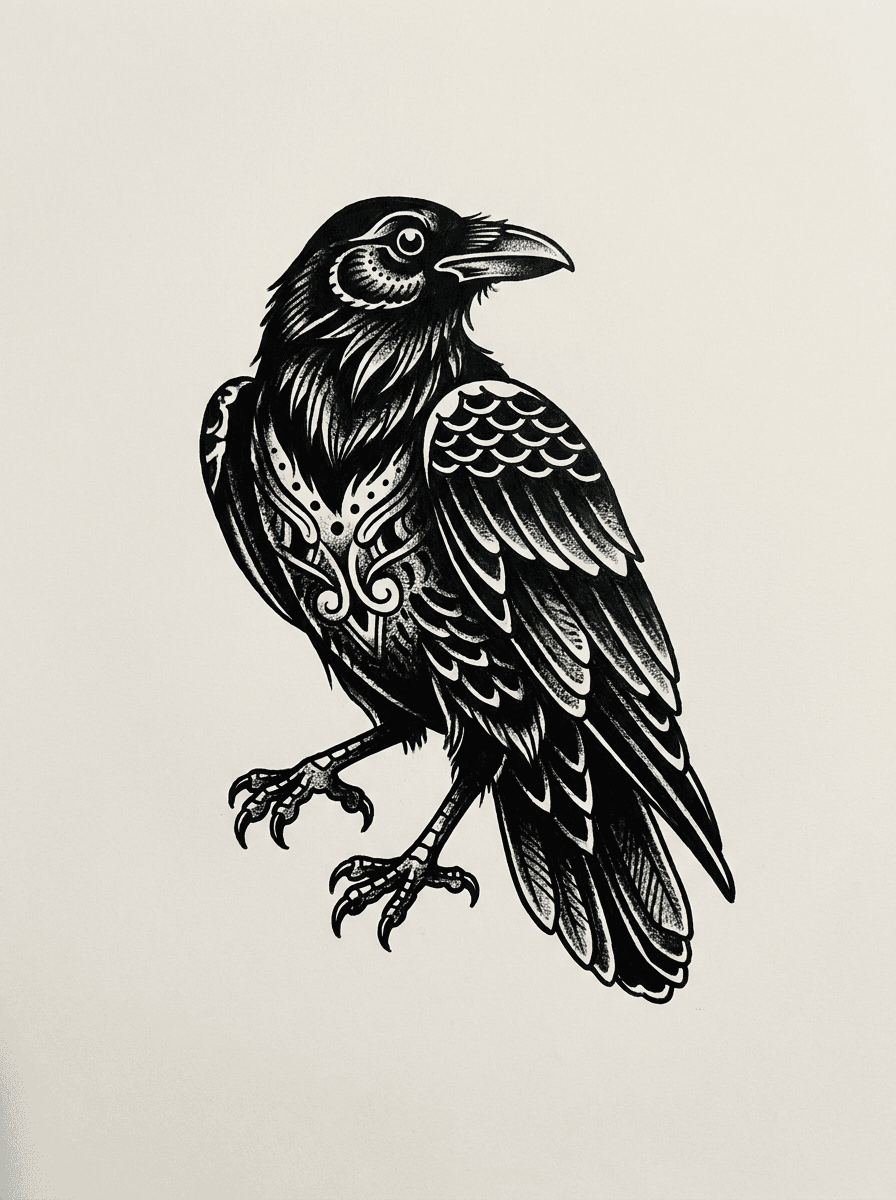 Raven tattoo design
