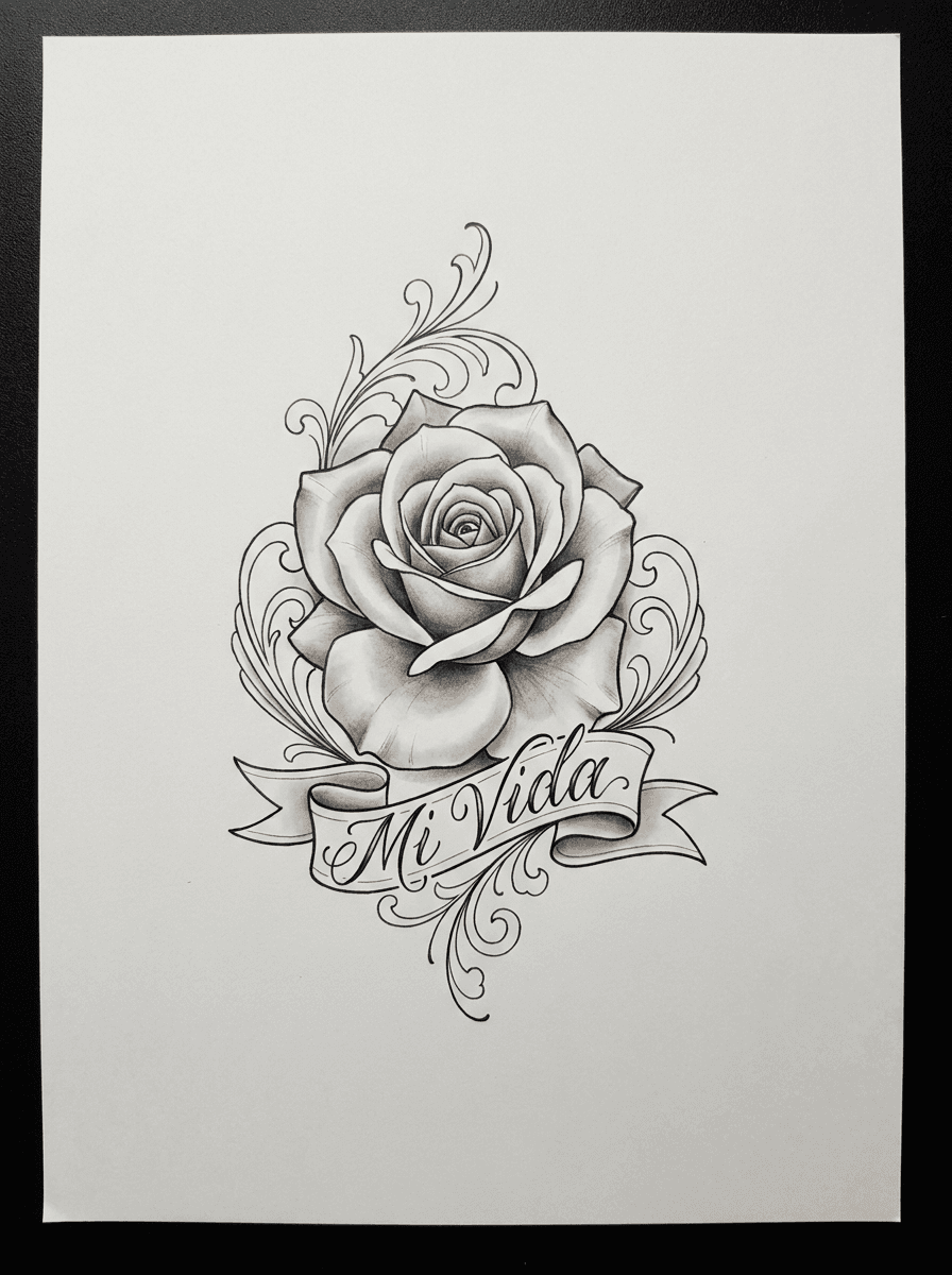 Rose tattoo design