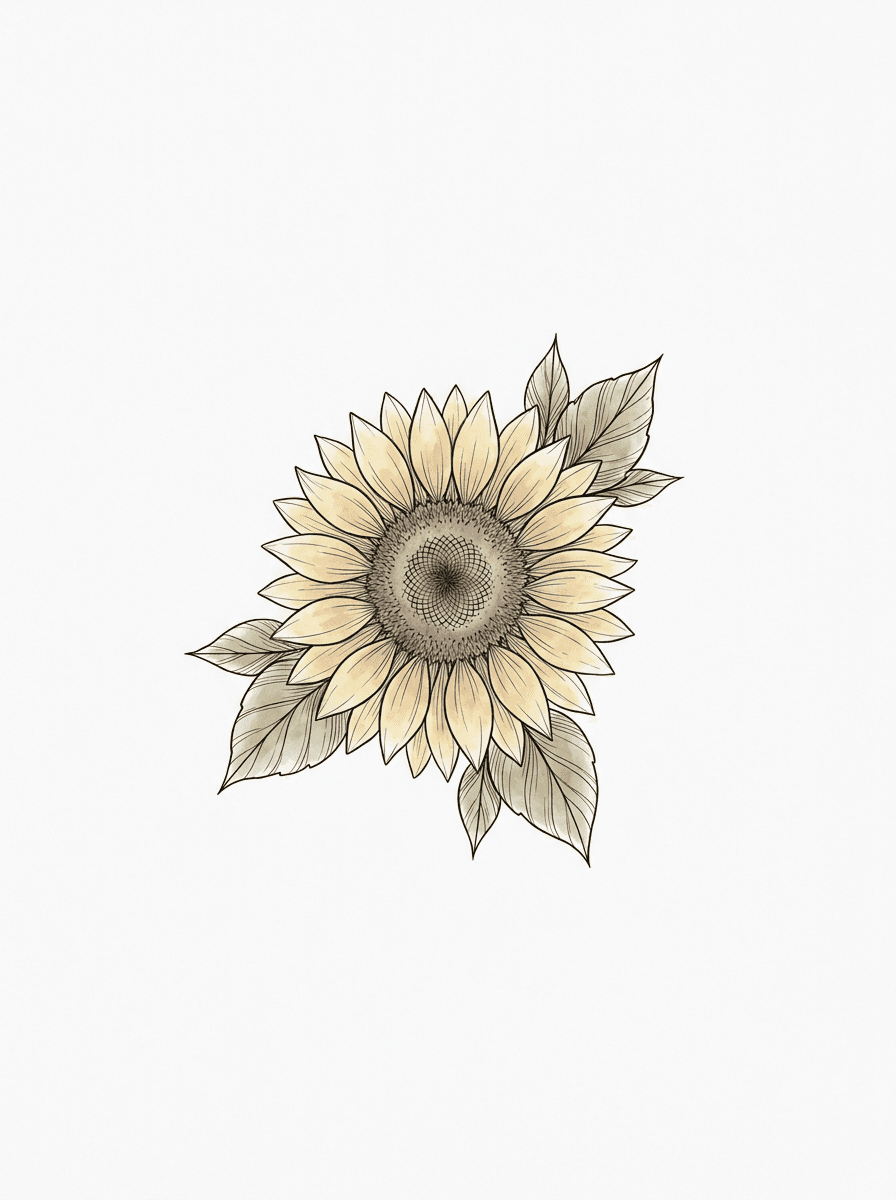 Sunflower tattoo design