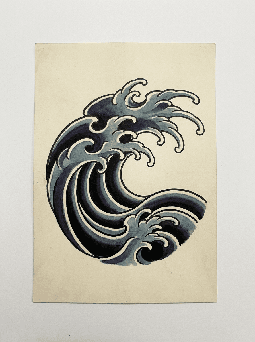Wave tattoo design