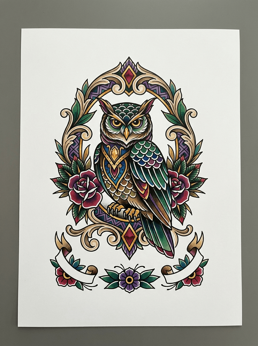 Neo-Traditional tattoo design example