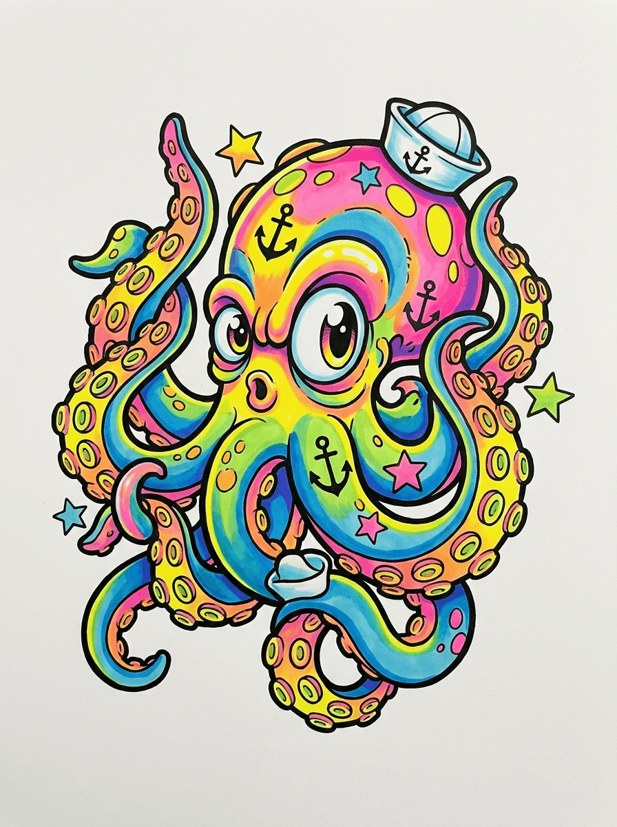 New School tattoo design example