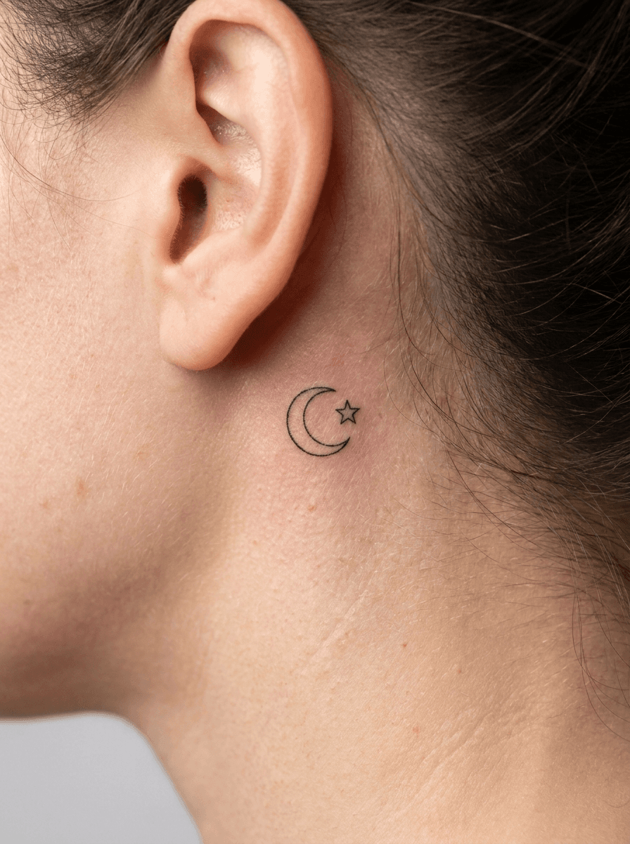 Tattoo on the behind the ear