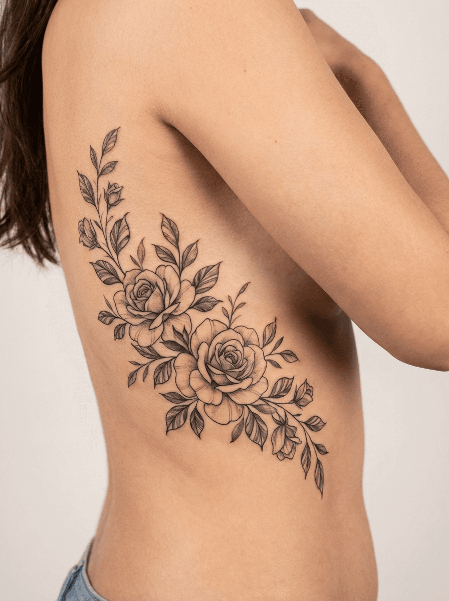 Tattoo on the ribs
