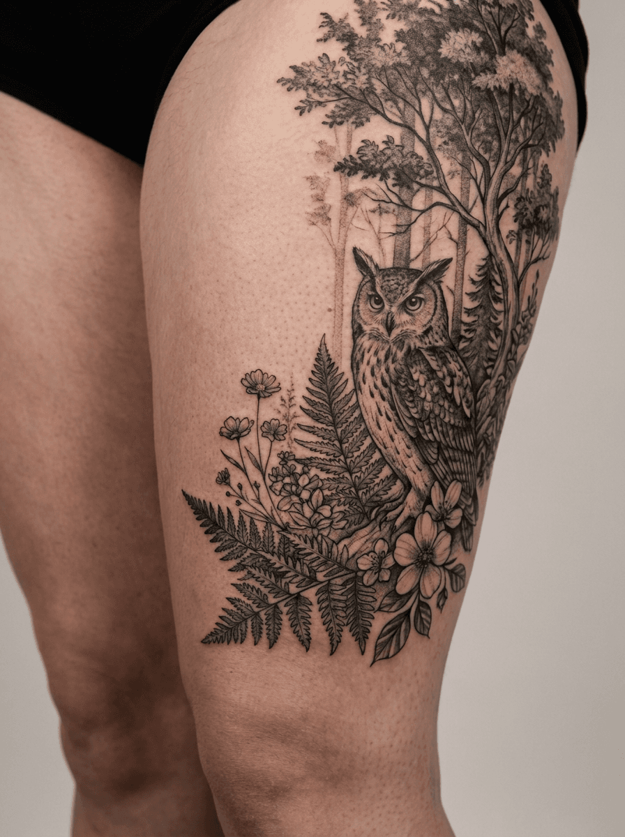 Tattoo on the thigh