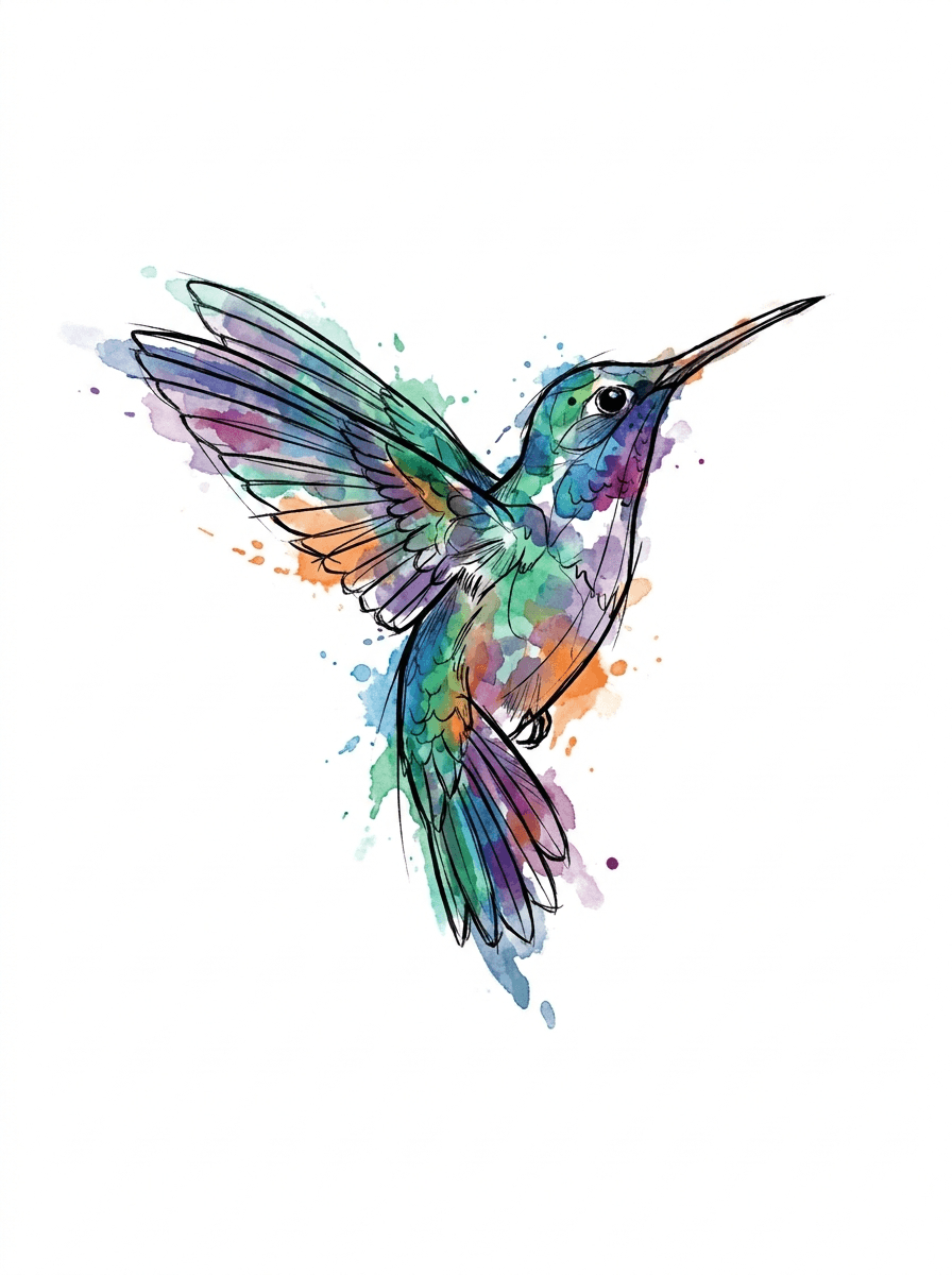 Watercolor tattoo design example
